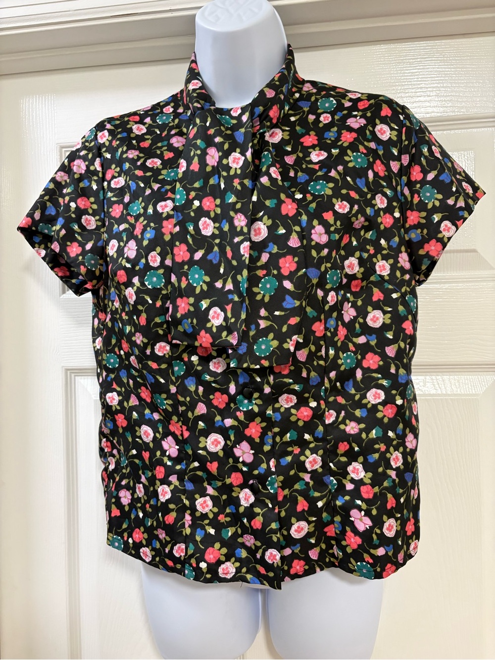 St. Michael’s tricel vintage blouse with attached neck tie